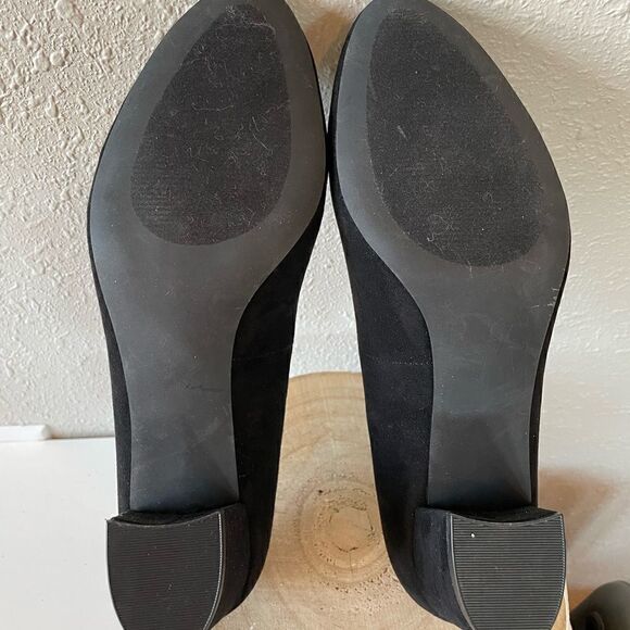 JustFab Black Chunky Heels Size 9.5 EUC - Picture 6 of 7